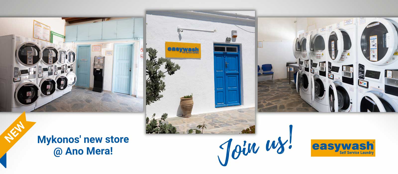 Join us at the new easywash Self Service store at Ano Mera Mykonos!